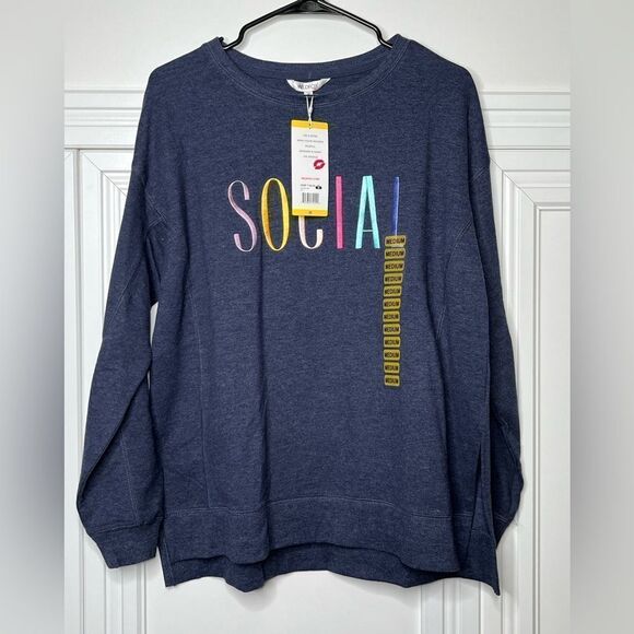 Wildfox  Long Sleeve French Terry Statement Sweatshirt Size M NWT - Picture 1 of 6